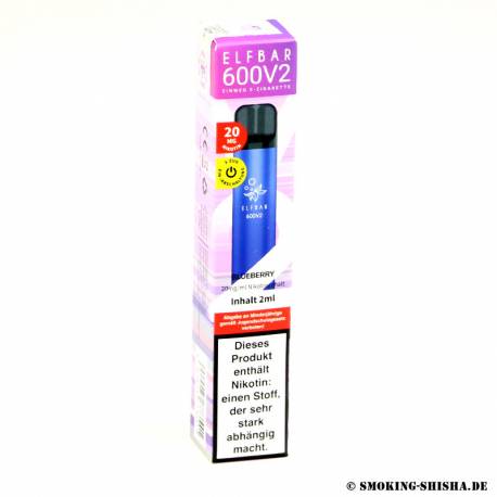 ElfBar V2 CP Einweg E-Zigarette 20mg Nikotin Blueberry