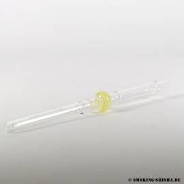 Lolly Stick Glasmundstück Gelb/Weiß