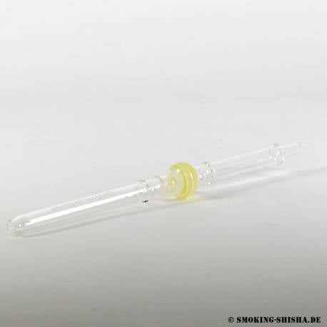 Lolly Stick Glasmundstück Gelb/Weiß